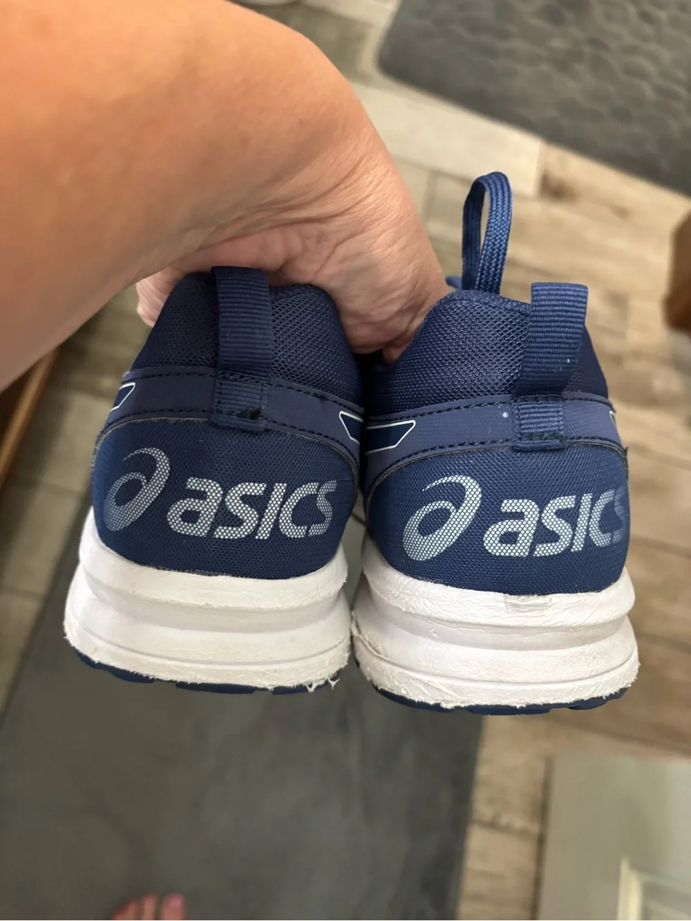 Asics women’s Navy and Purple Athletic Running Shoes